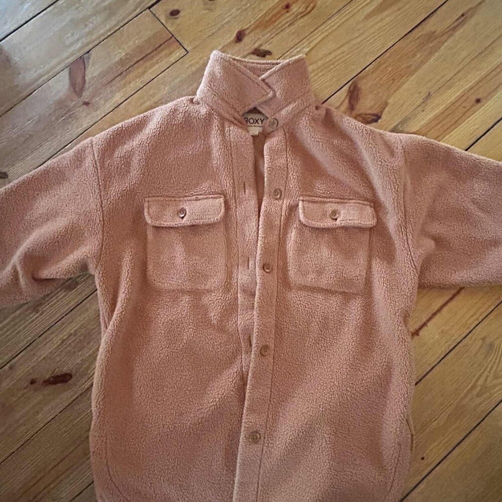 Roxy Orange Sherpa Shacket - Medium - image 3